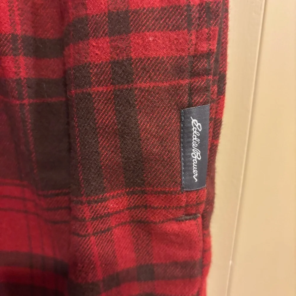 Eddie Bauer Red & Brown Plaid Men's Flannel Pajama Pants Size XL New w/ Tags - Picture 3 of 7